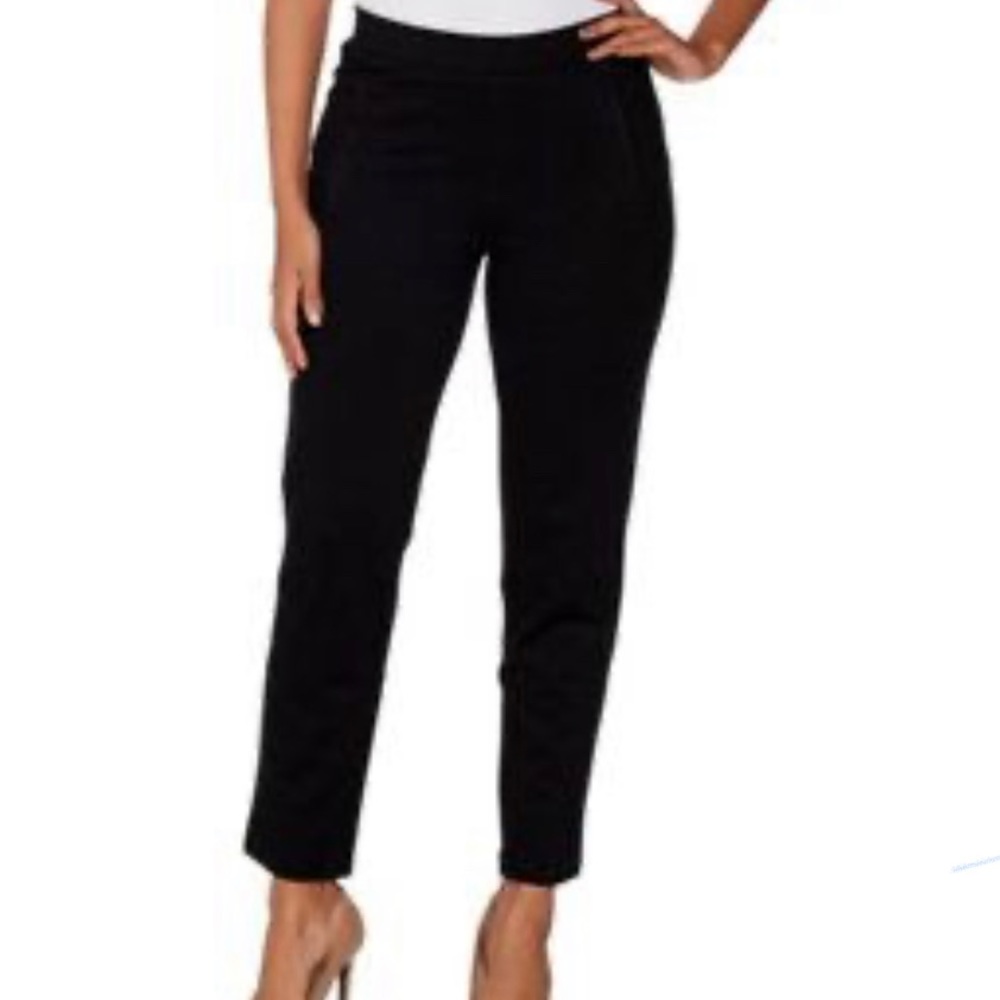 H by Halston Navy Blue Ponte Crop Ankle Petite Pants Size Medium Petite